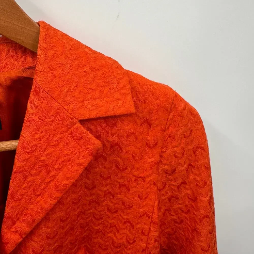 BANANA REPUBLIC Orange Textured Notched Collar Blazer // 8